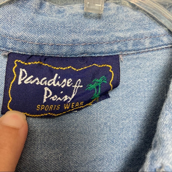 Paradise Point Sportswear Long Sleeve Denim Button Shirt 9/11 Theme 2001 Flawed - Picture 7 of 11